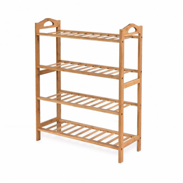 4 Tiers Layers Bamboo Shoe Rack Home Organizer Storage Shelf Stand Image 2