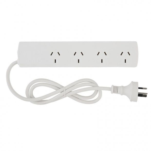 4 Way Socket Outlet Powerboard Powerpoint Plug 1m 240v 10amp