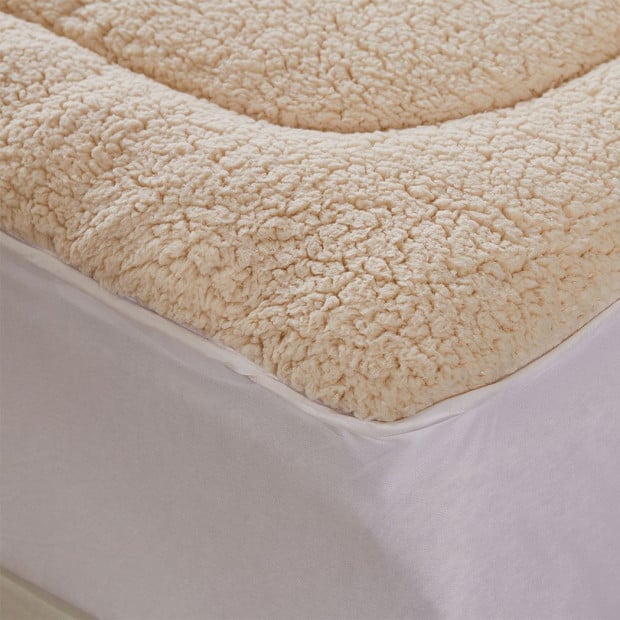 Mattress Topper Wool Underlay Reversible Mat Protector King Single Image 4