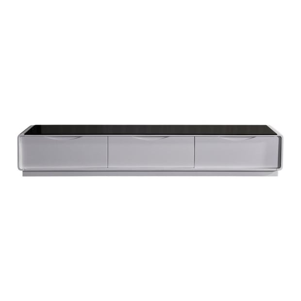 TV Cabinet 3 Storage Drawers Assembled Entertainment Unit Black White Image 5