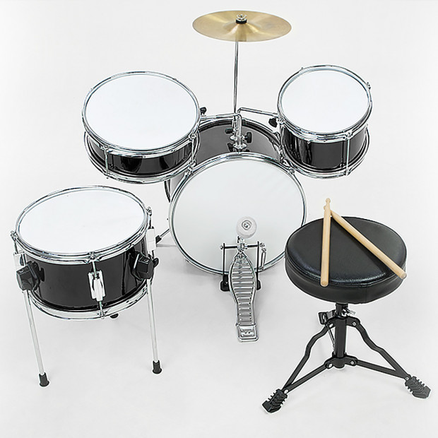 Kids 4 Piece Drum Kit - BLACK Image 5