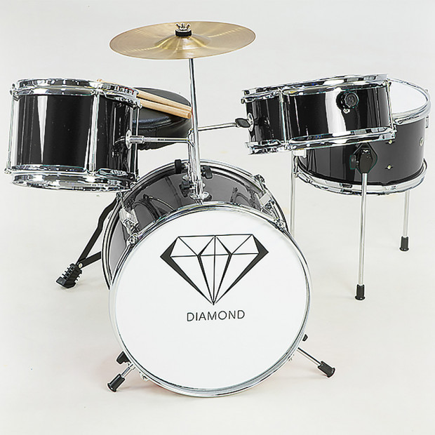Kids 4 Piece Drum Kit - BLACK Image 3