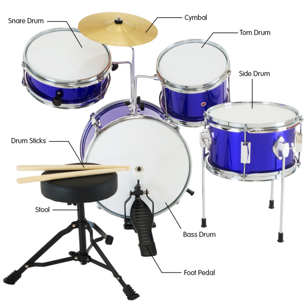 Karrera Kids 4pc Drum Set Kit - Blue Image 8
