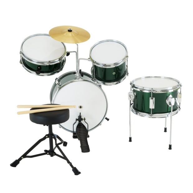 Karrera Kids 4pc Drum Set Kit - Green Image 4