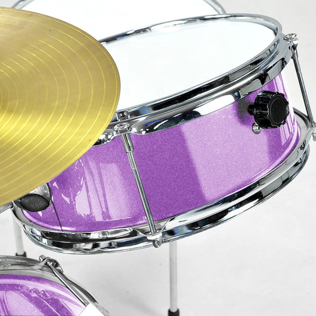 Childrens 4pc Drum Kit - Purple Image 5