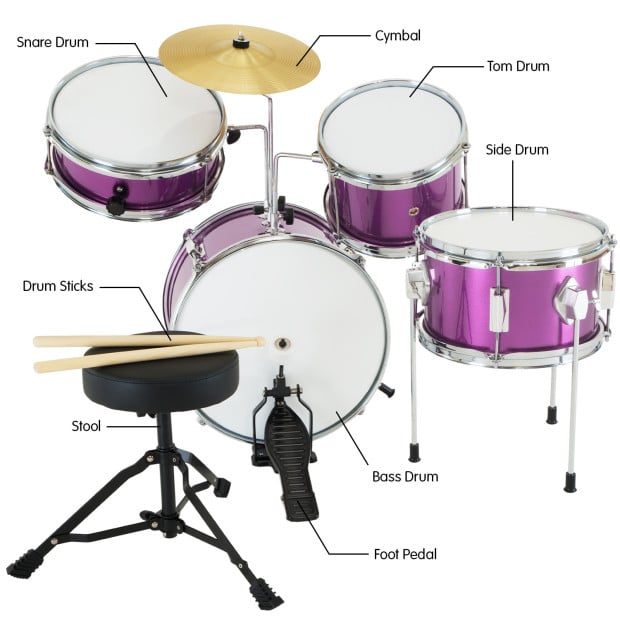 Karrera Kids 4pc Drum Set Kit - Purple Image 7