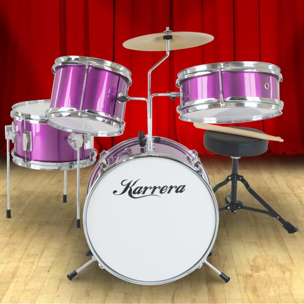 Karrera Kids 4pc Drum Set Kit - Purple Image 10