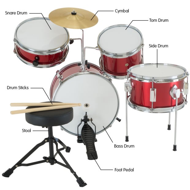 Karrera Kids 4pc Drum Set Kit - Red Image 8