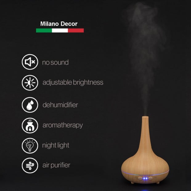 Essential Oil Diffuser Ultrasonic Humidifier - Light Wood Grain Image 4