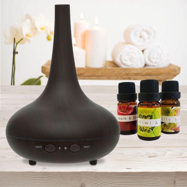 Essential Oil Diffuser Ultrasonic Humidifier - Dark Wood Grain