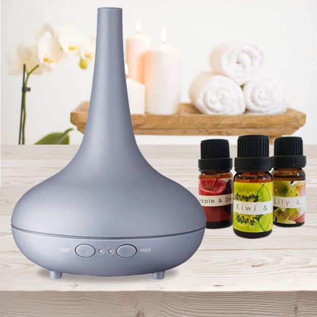 Essential Oil Diffuser Ultrasonic Humidifier Aromatherapy - Matte Grey