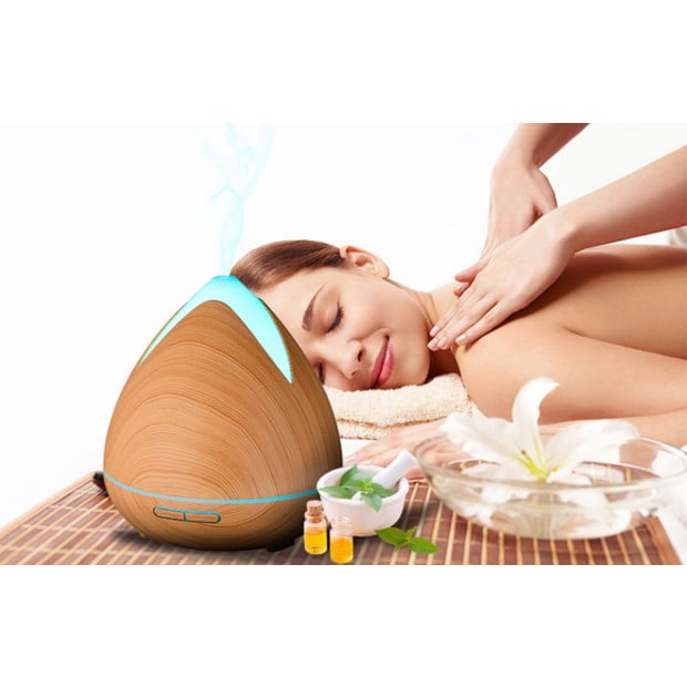 Essential Oils Ultrasonic Aromatherapy Diffuser Humidifier- Light Wood Image 6