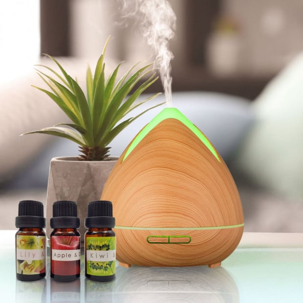 Essential Oils Ultrasonic Aromatherapy Diffuser Humidifier- Light Wood