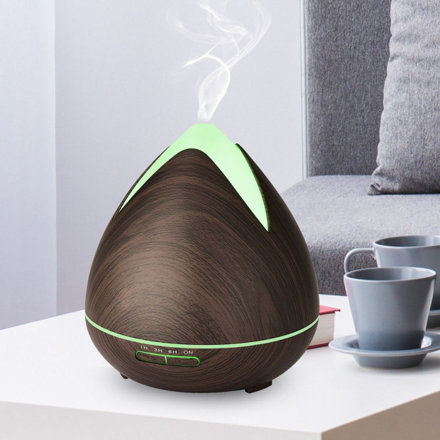 Essential Oils Ultrasonic Aromatherapy Diffuser Humidifier-Dark Wood Image 6