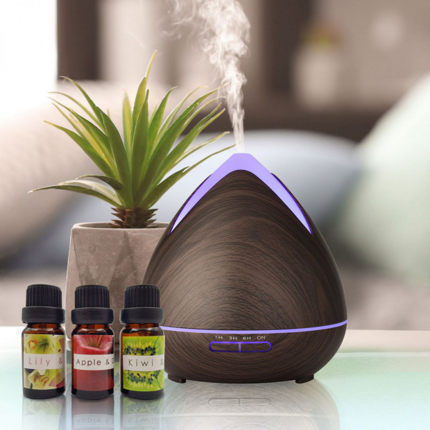 Essential Oils Ultrasonic Aromatherapy Diffuser Humidifier-Dark Wood
