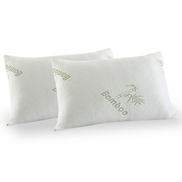Luxury Bamboo Covered Memory Foam Pillow Twin Pack Image 5