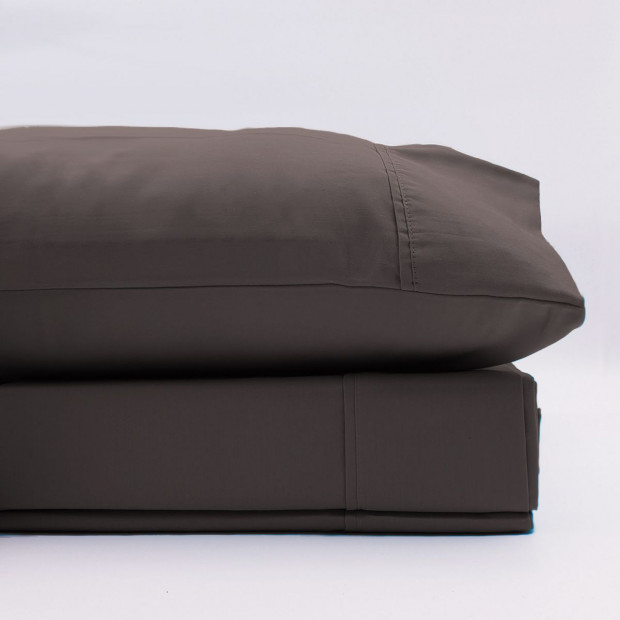 Renee Taylor 1500 TC Cotton Blend Flat Fitted Sheet Set King Dusk Grey Image 2