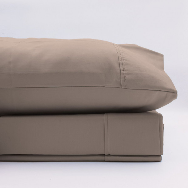Renee Taylor 1500TC Pure Cotton Blend Flat Fitted Sheet Set King Stone Image 2