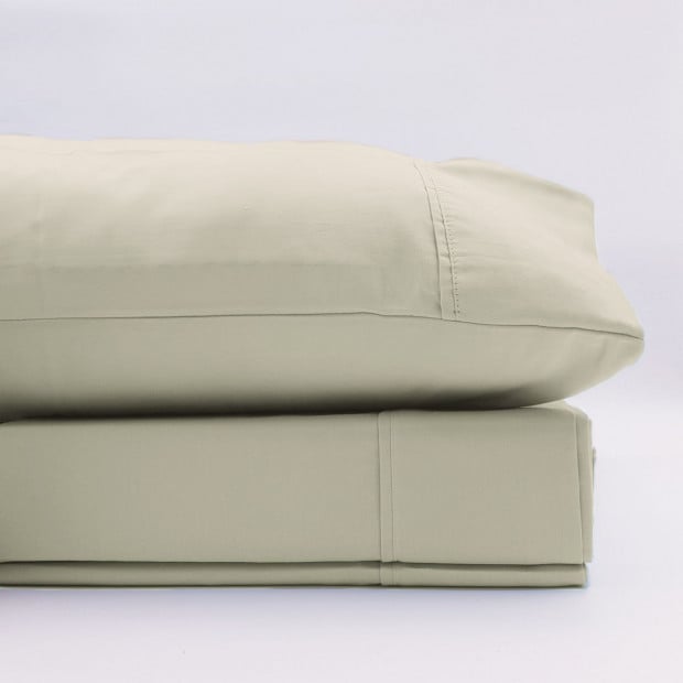 Renee Taylor 1500 Thread Count Cotton & Fitted Sheet Set King Ivory Image 2