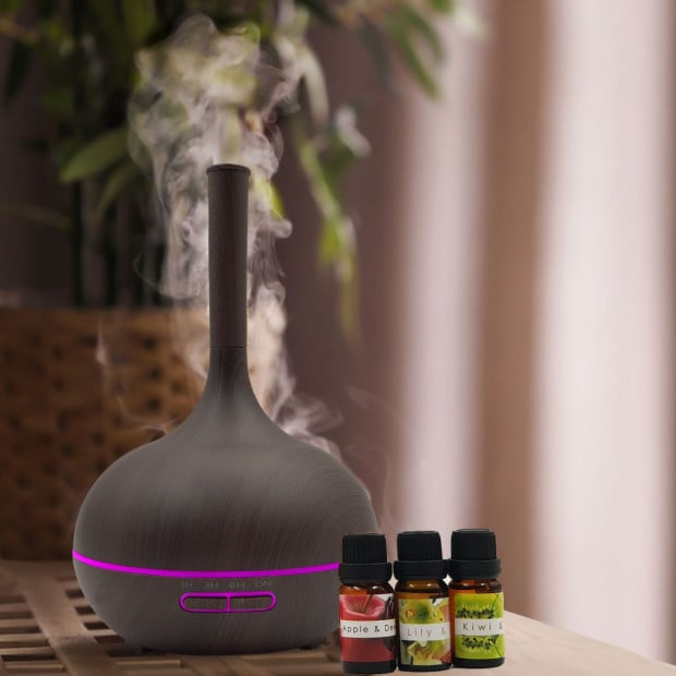 Milano Supreme Ultrasonic 400ml Aromatherapy Humidifier - Dark Wood Image 2