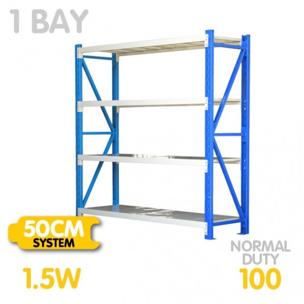 Long span shelving 1.5m-wide 400kg