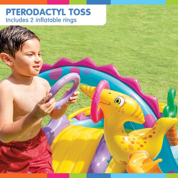 Intex 57135NP Dinoland Play Centre Inflatable Kids Pool with Slide Image 3