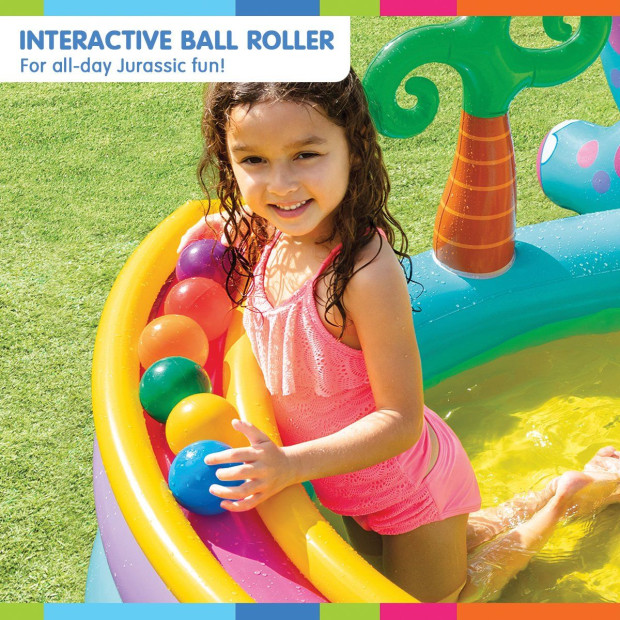 Intex 57135NP Dinoland Play Centre Inflatable Kids Pool with Slide Image 4