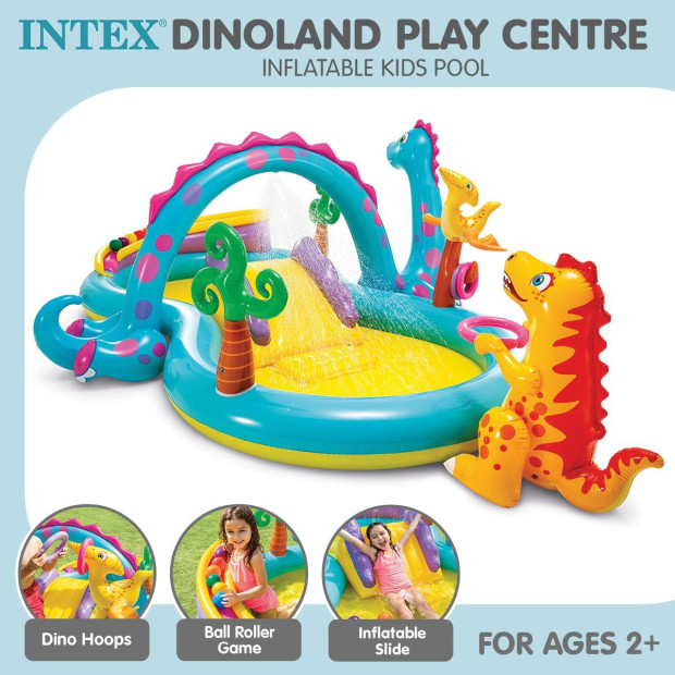 Intex 57135NP Dinoland Play Centre Inflatable Kids Pool with Slide Image 9
