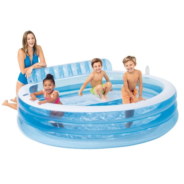 Intex Swim Center Round Inflatable Family Lounge Pool Image 3