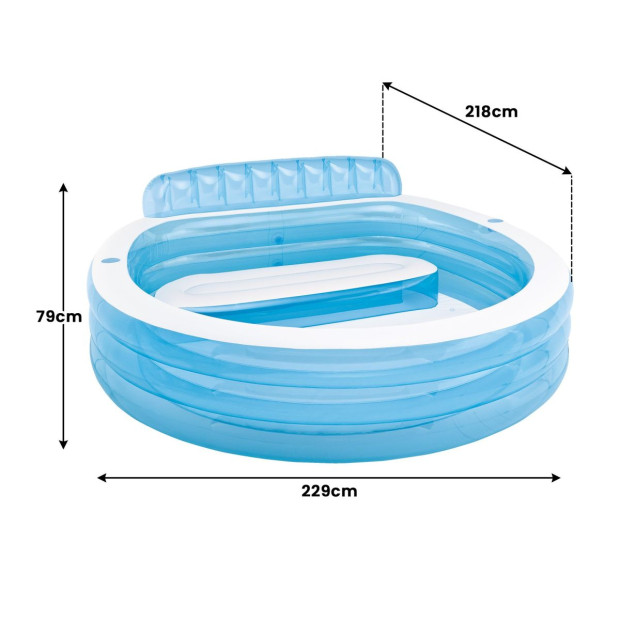 Intex Swim Center Round Inflatable Family Lounge Pool Image 4