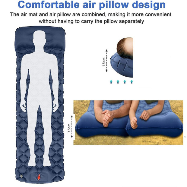Ultralight Inflatable Camping Sleeping Pad Pillow Travelling Hiking