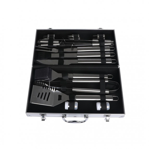 18Pcs Stainless Steel BBQ Tool Set Outdoor Barbecue Utensil Aluminium Image 5