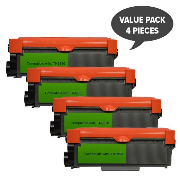 Suit Brother. TN-2350 Premium Generic Toner Cartridge x 4