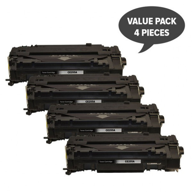 Suit HP. CE255A #55A Black Compatible Laser Toner x 4