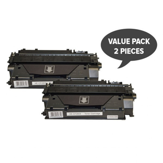 2x Premium Toner Cartridge to suit HP CF280X, 80x