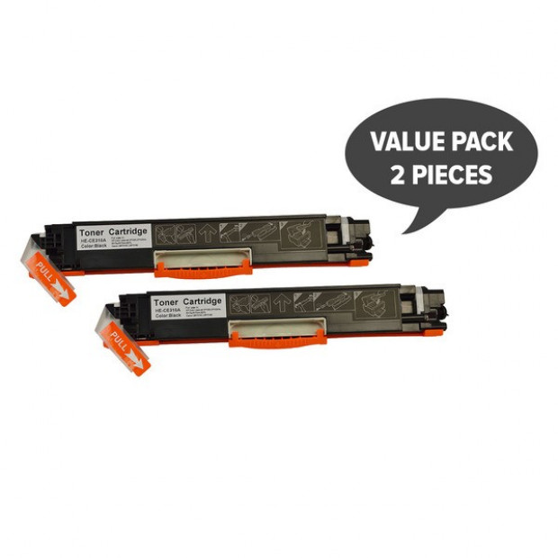 Suit HP. 2 x CE310A #126A Cart329 Black Premium Generic Toner