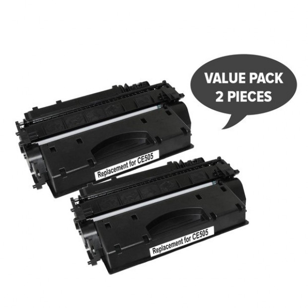 Suit HP. 2 x CE505A #05A Cart 319i Black Premium Generic Toner