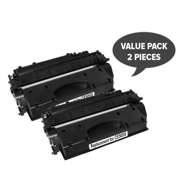 Suit HP. 2 x CE505X HP #05X Cart 319ii Black Premium Generic Toner