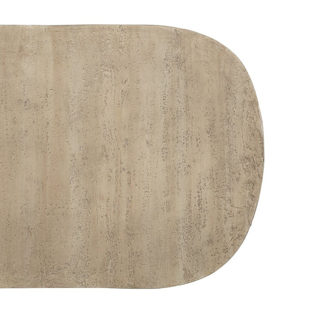 Logan Cement Coffee Table Oval Center Handcrafted Furniture Image 6