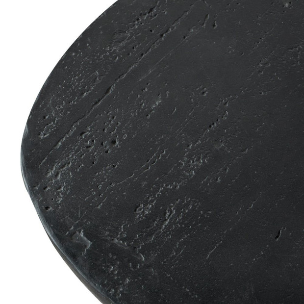 Black Is Back Cement Coffee Table Oval Center handcrafted Furniture Image 8