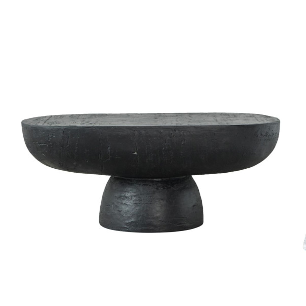 Black Is Back Cement Coffee Table Oval Center handcrafted Furniture Image 10