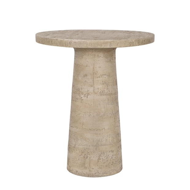 Logan Cement Round Side Table Bedside Desk 65cm Handcrafted Image 3