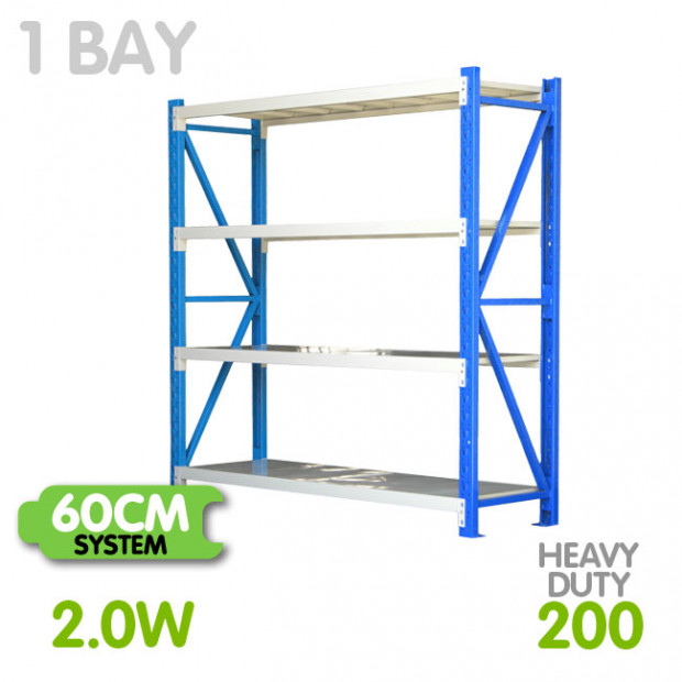 Long span shelving 2m-wide 800kg