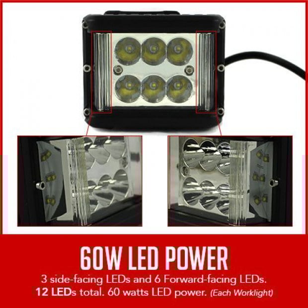 Elinz 8x 60w Led Driving Worklight Flood Spot Beam Cree 12v 24v Image 3