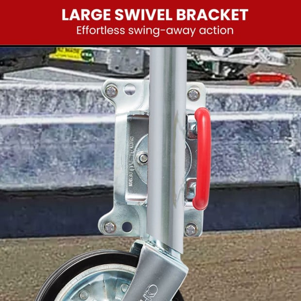 AL-KO 8-inch Swing Up Jockey Wheel with Large Swivel Bracket Image 5