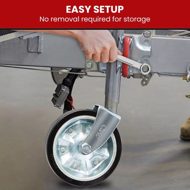 AL-KO 8-inch Swing Up Jockey Wheel with Large Swivel Bracket Image 7