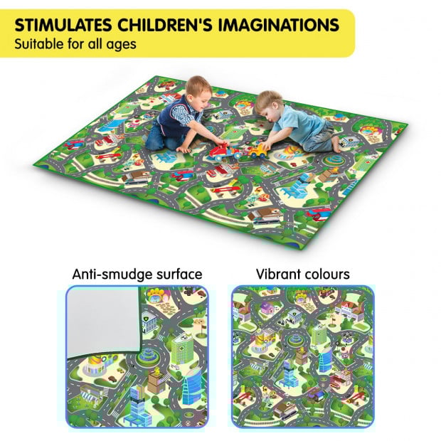 Rollmatz Baby Kids Play Floor Mat 200cm x 120cm - City Design Image 5