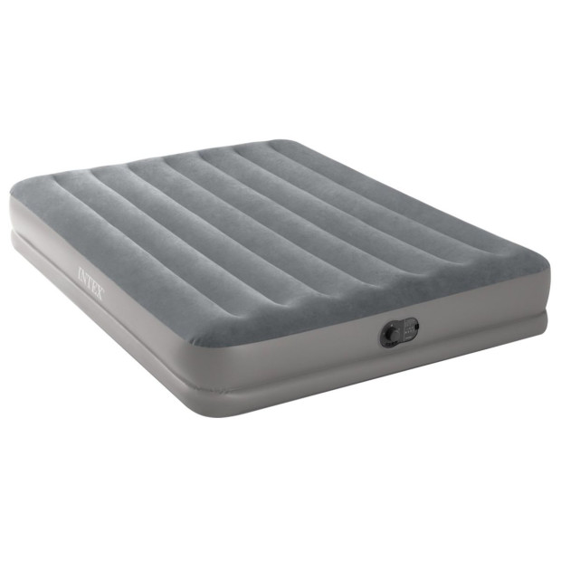 Intex Gray Dura-Beam Prestige Airbed with Fastfill USB Pump - Queen