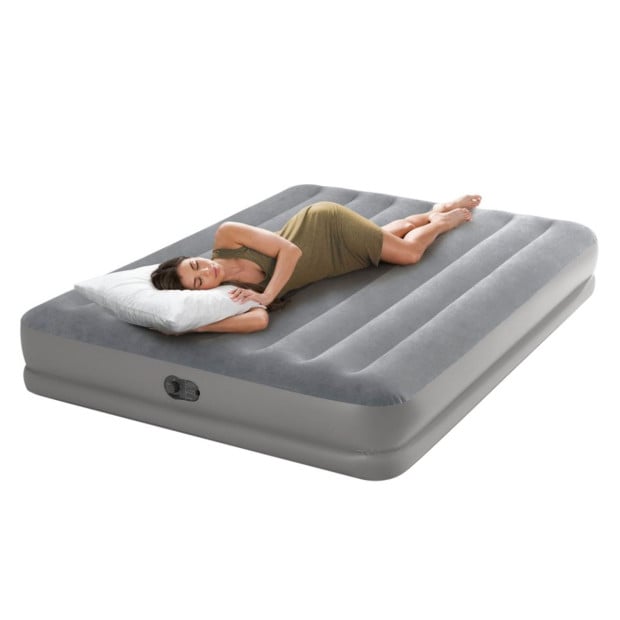 Intex Gray Dura-Beam Prestige Airbed with Fastfill USB Pump - Queen Image 11