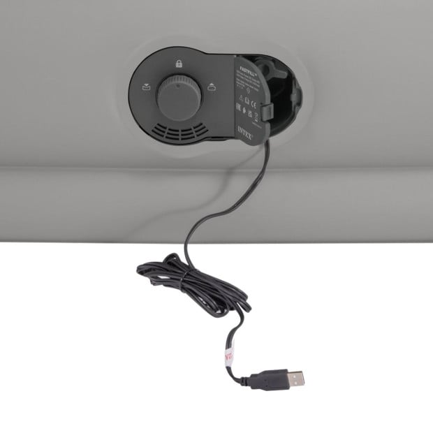 Intex Gray Dura-Beam Prestige Airbed with Fastfill USB Pump - Queen Image 7